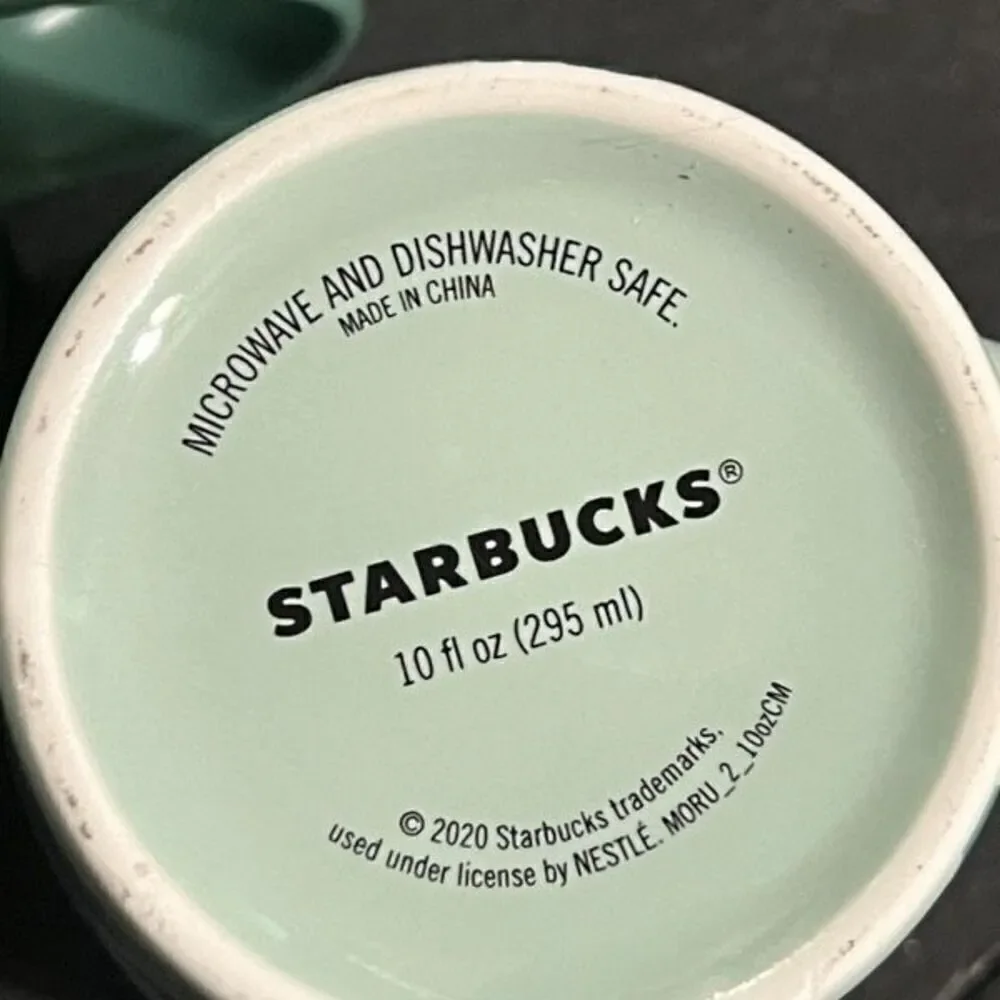 Starbucks Green 10 oz Coffee Mug with Handle lot of 2